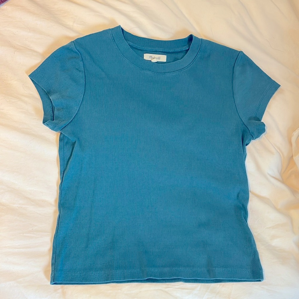 Madewell knit t-shirt, small rib, cotton. Size M.